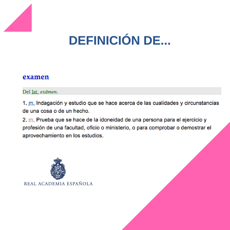 Definición de examen rae
