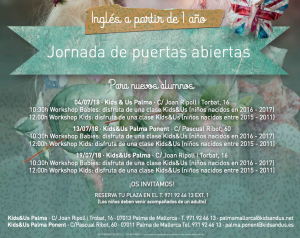 Jornada Puertas Abiertas Kids and Us